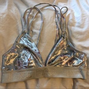 PINK Velvet Floral Bralette